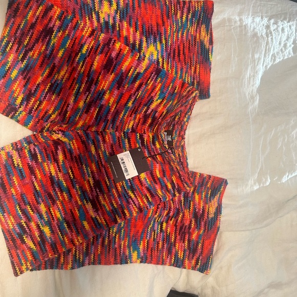 The Ragged Priest Space Dye Wide Leg Blasted Knit Pants Size Extra Small NWT - Picture 4 of 4